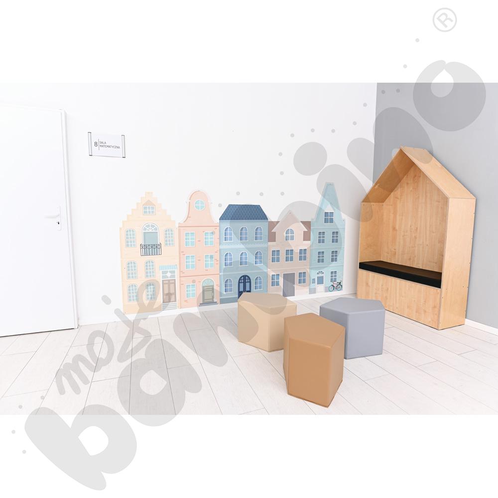 Panel ścienny - dom, jasnobrązowy