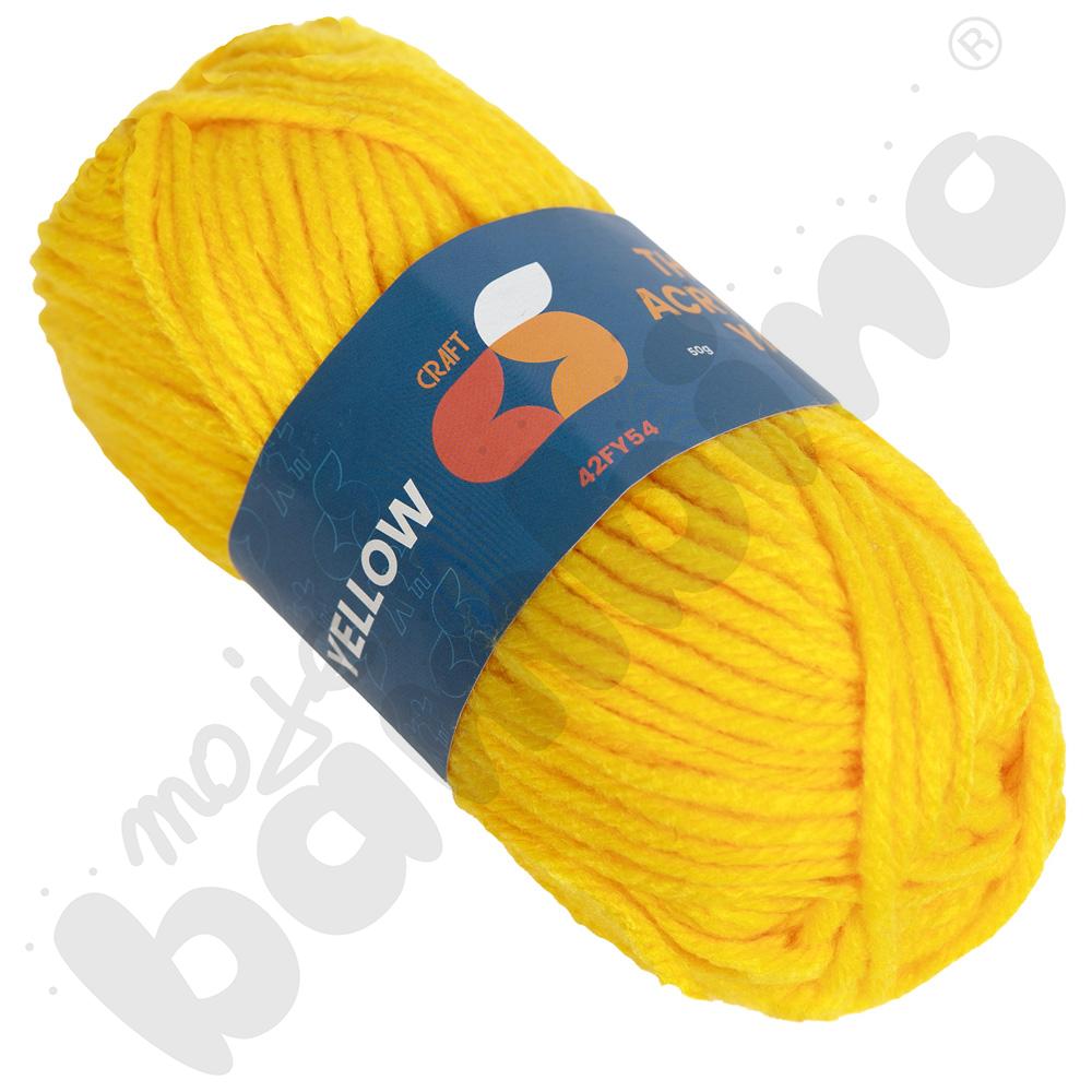 Włóczka akrylowa żółta, 50 g