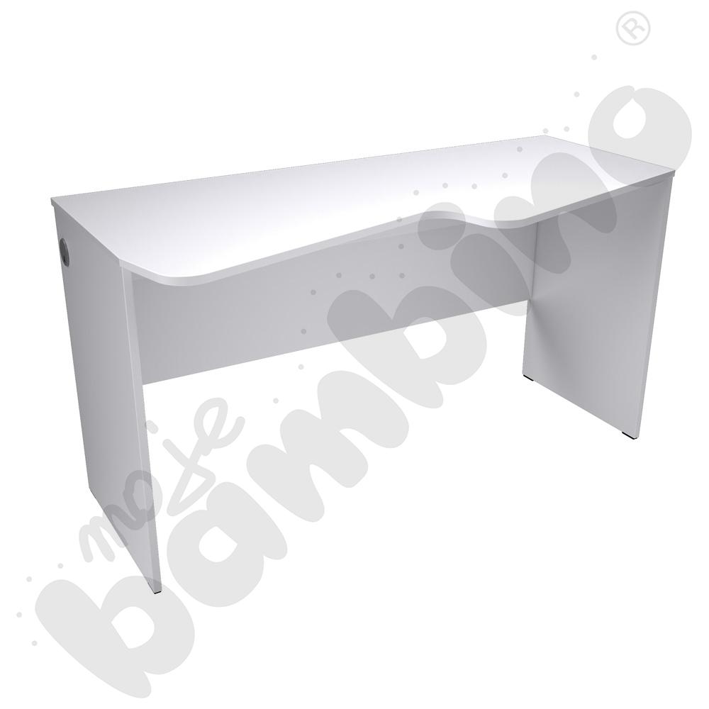 Stół Lektor prawy narożny do pracowni językowej - biały