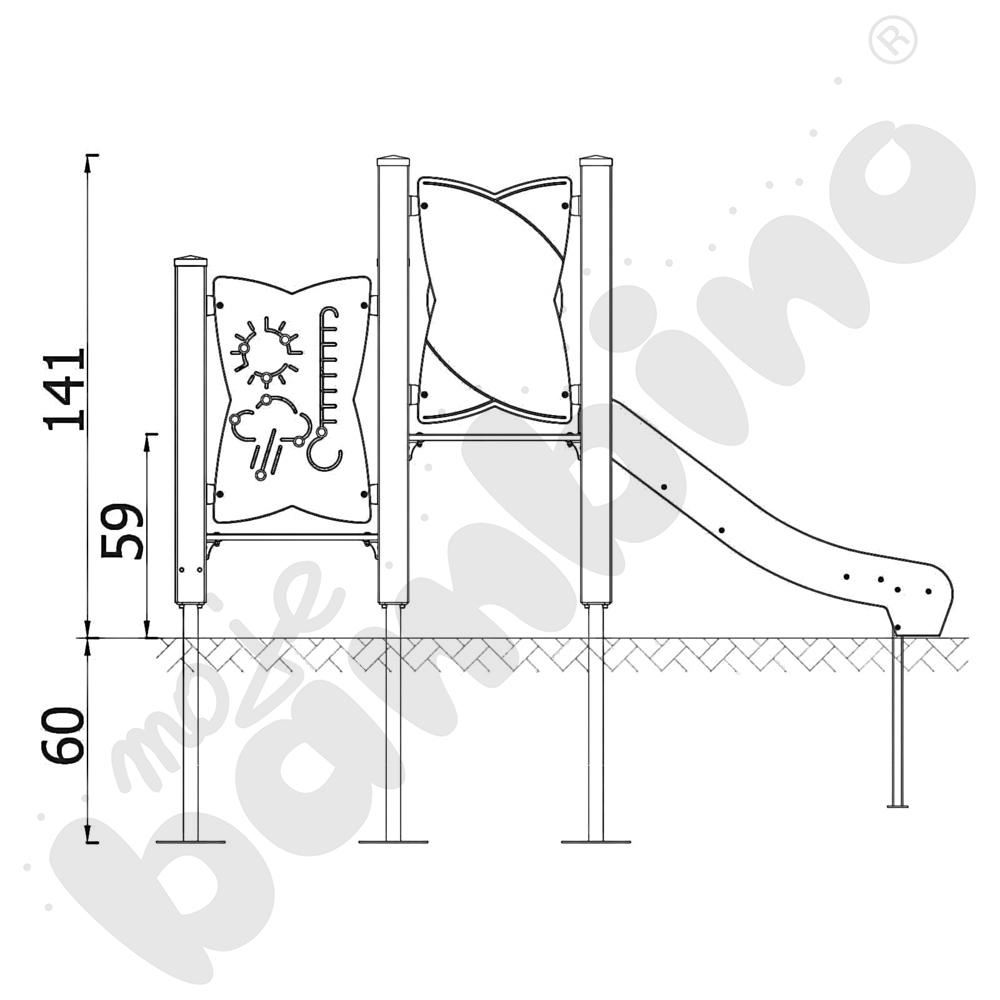 Zestaw Urbi 3, słupy drewniane A