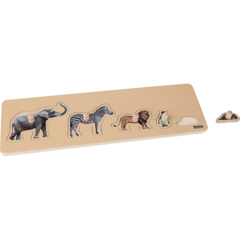 Puzzle pre najmenších - Montessori - 5 divokých zvierat