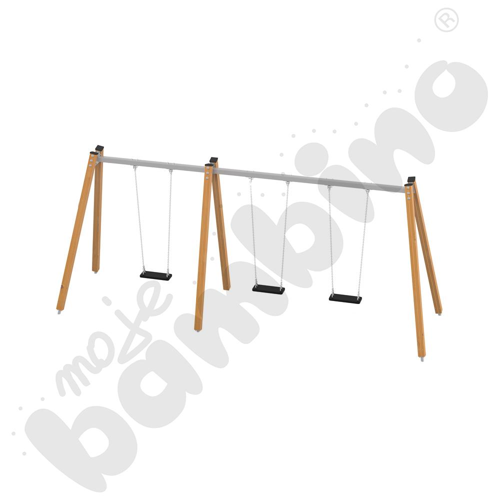 Quadro Simple - stelaż do huśtawki potrójnej - drewniana 