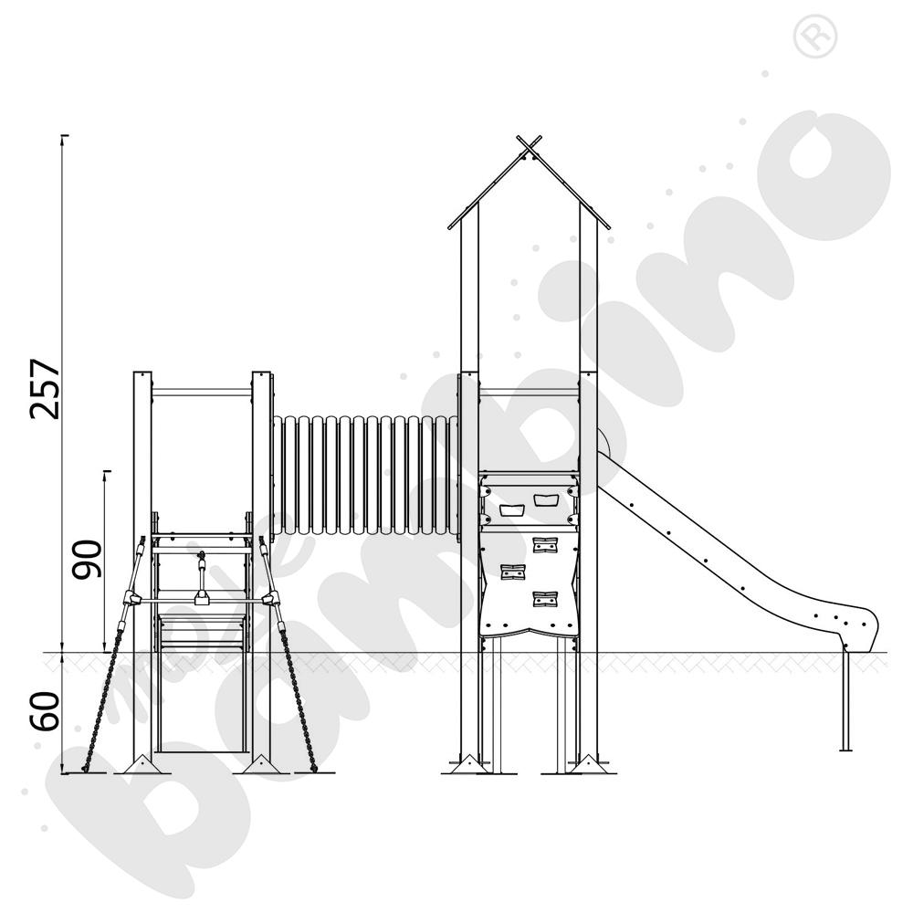 Zestaw Urbi 5, słupy metalowe C