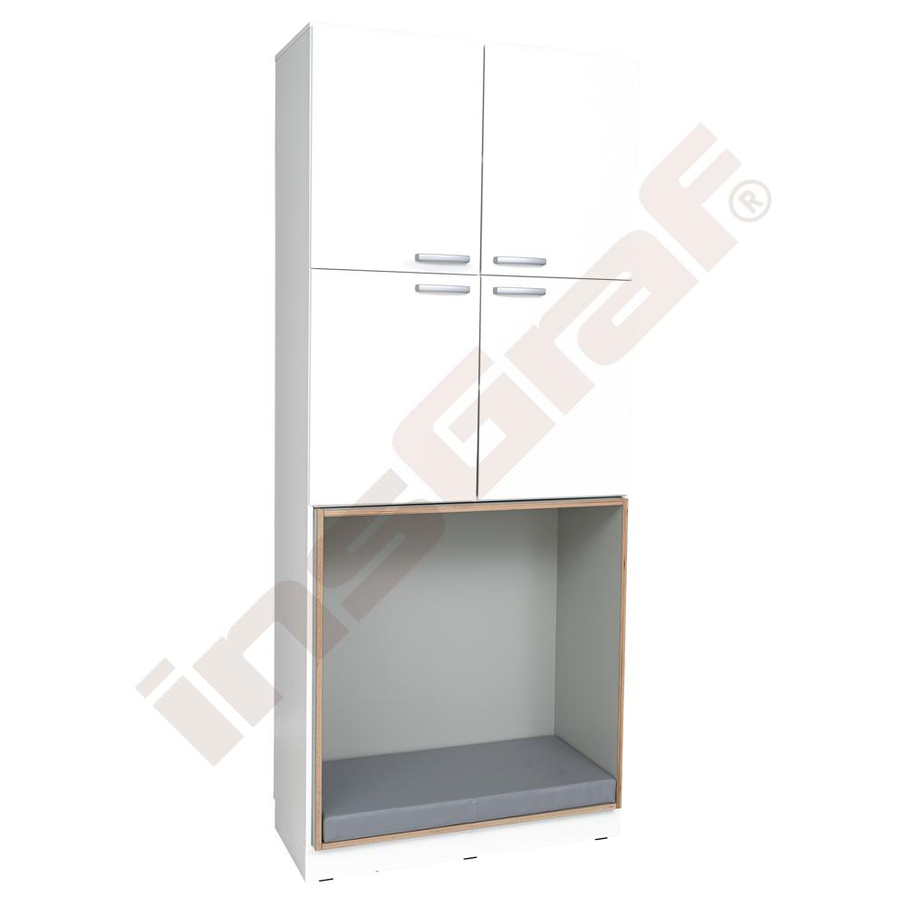 
Grande Hochschrank XXL, mit Sitznische SH 22 cm, weiß
