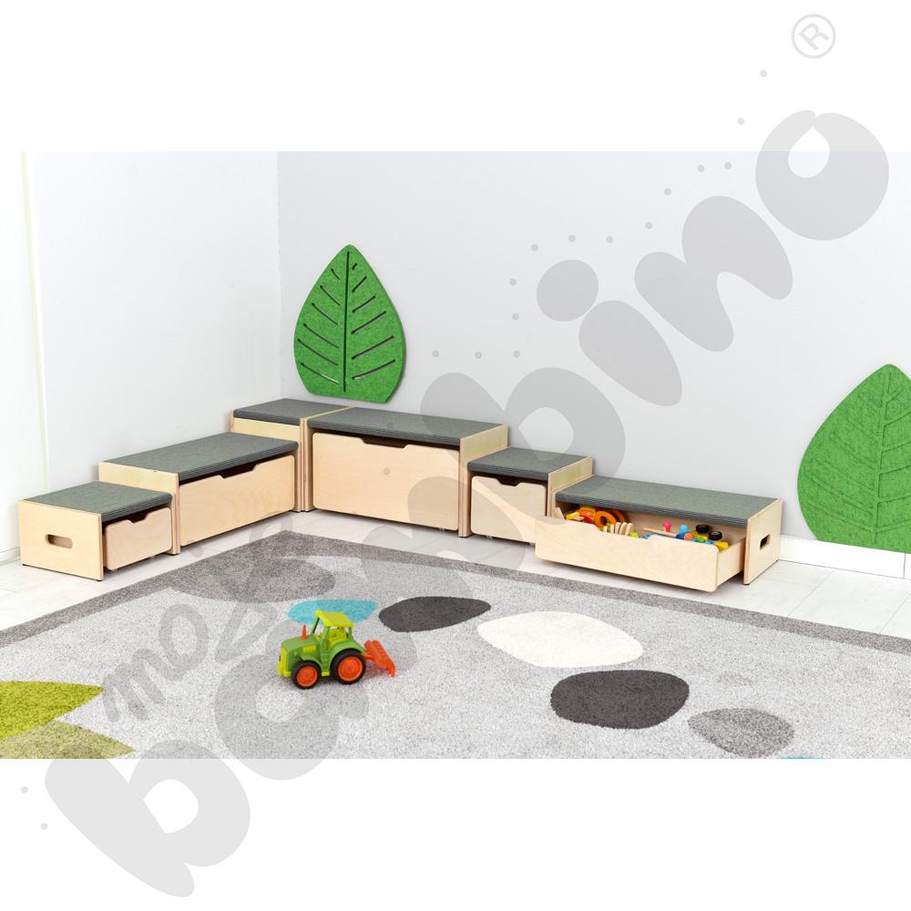 Podest kwadrat z wnęką, wys. 20 cm - jasnoszary