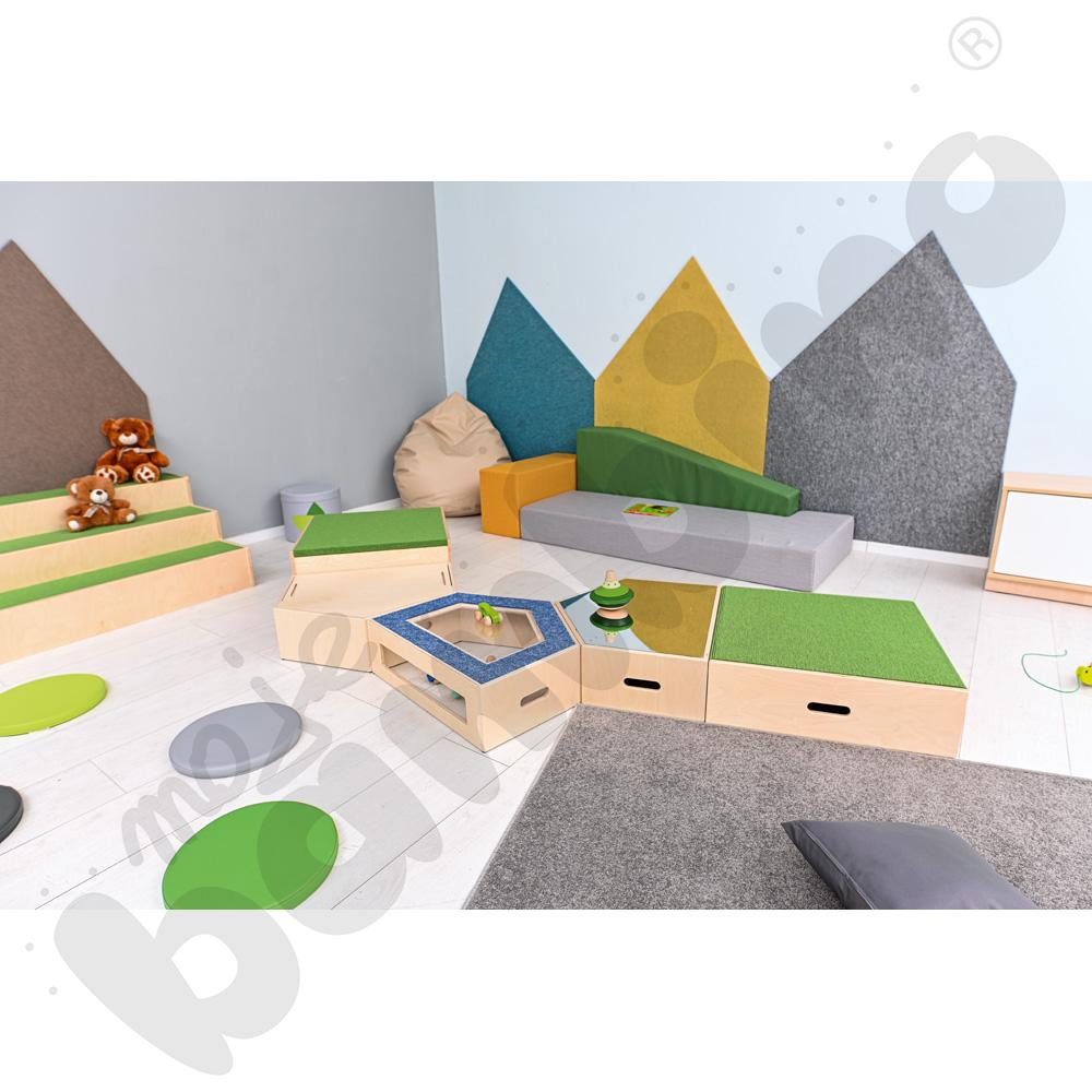 Podest pięciokąt z okienkiem, wys. 20 cm - ciemnoniebieski