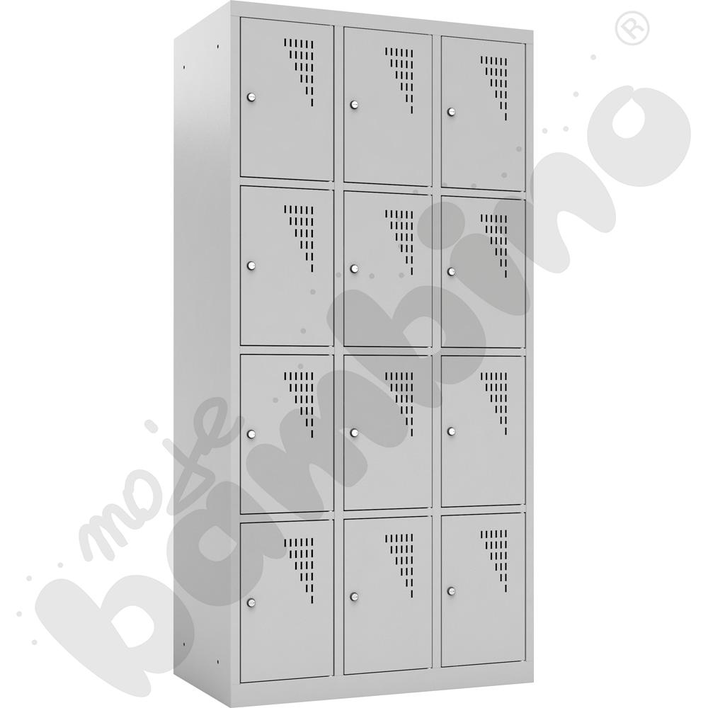 Szafka skrytkowa z 12 schowkami drzwi popielate