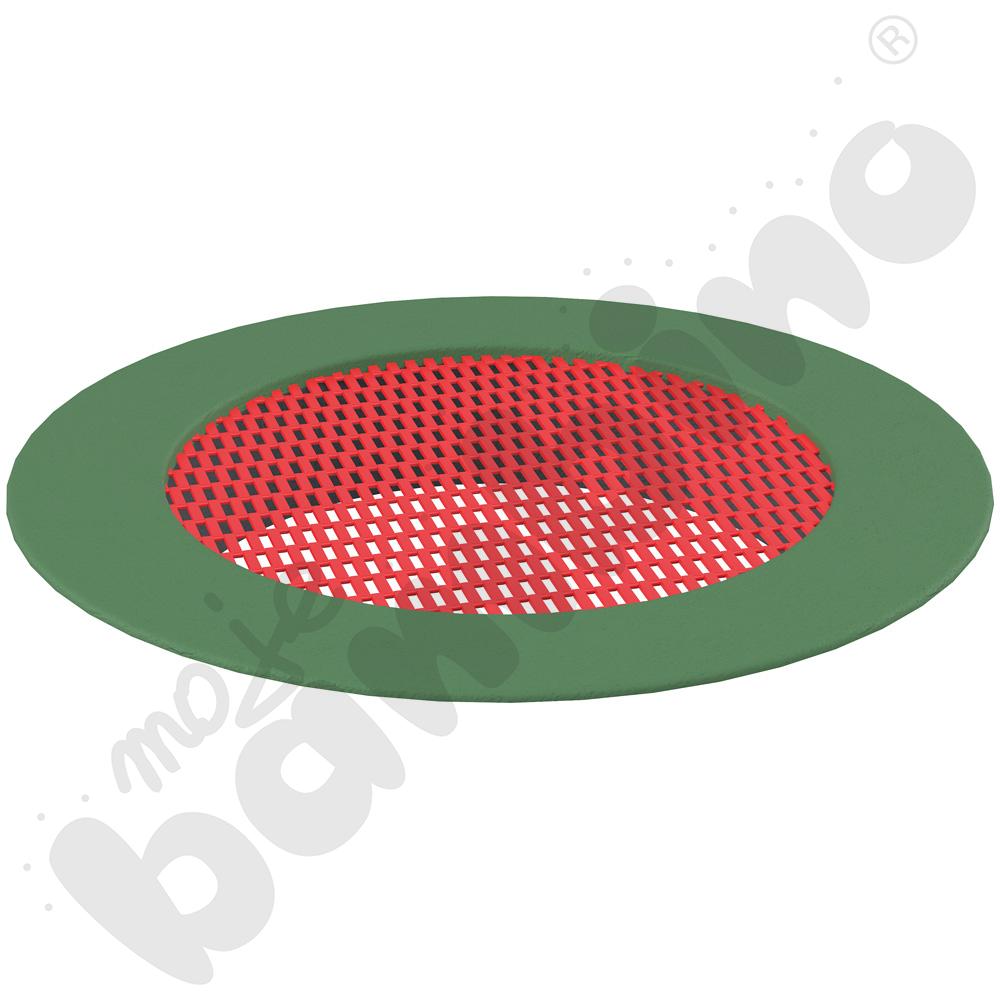 Trampolina Duży krater, mata czerwona, obrzeże zielone