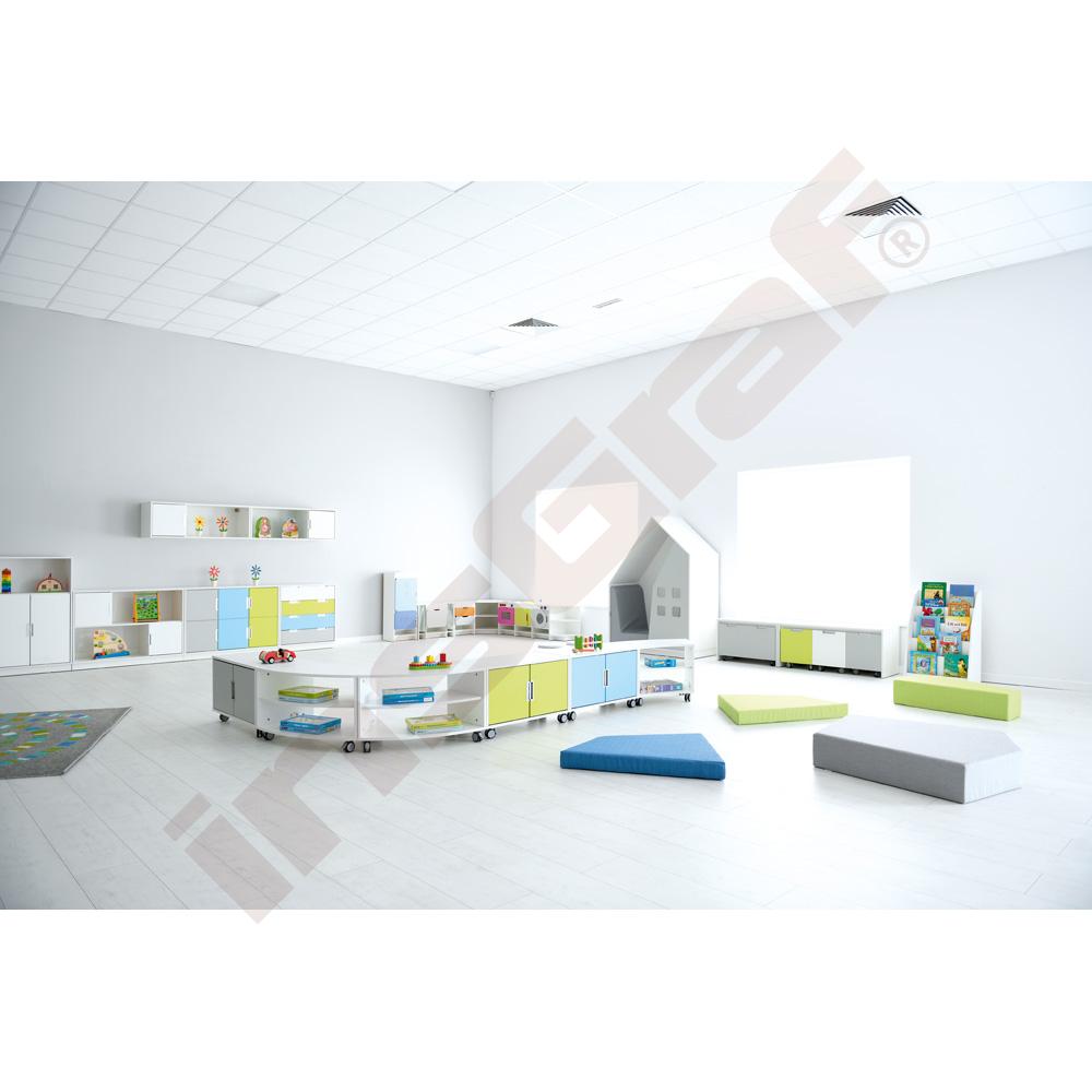 Quadro - Hängeregal B 116, weiß - mit 1 Mittelwand links