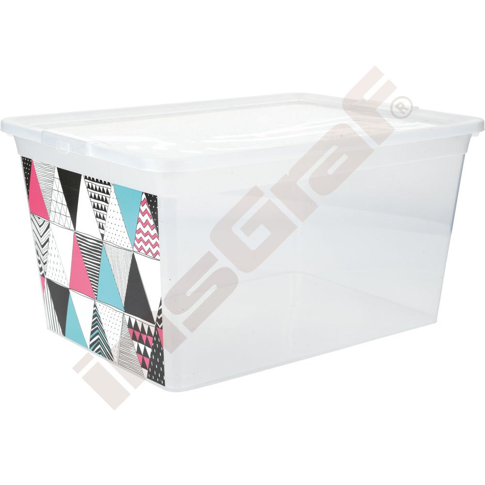 Úložný box 30 l – motív trojuholníky