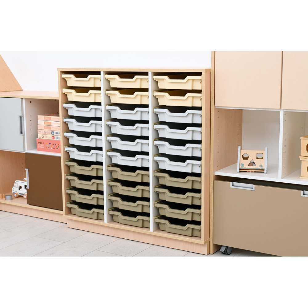 Quadro - skrinka M+ na plastové úložné boxy - s 2 predelmi