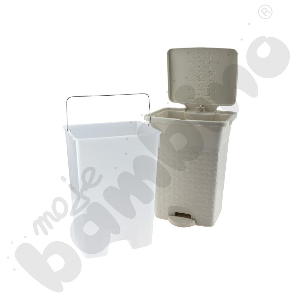 Kosz Cotton z pedałem biały