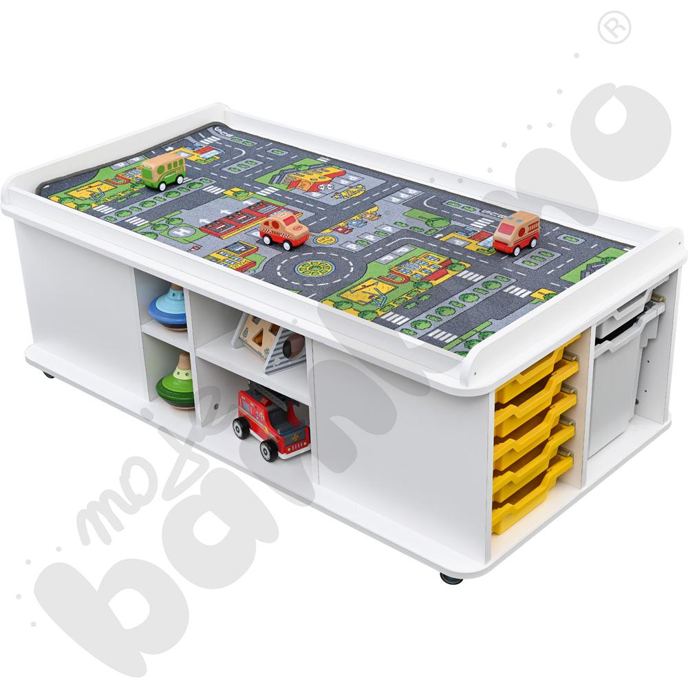 Stolik prostokątny na matę biały