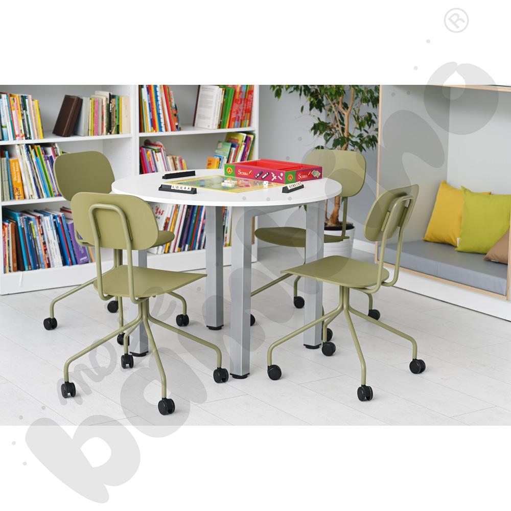 Krzesło na kółkach New School oliwka