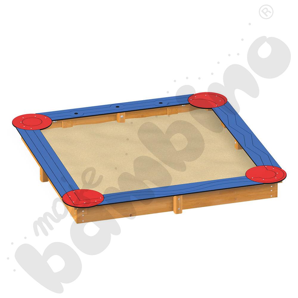 Piaskownica z torem do gry w kapsle