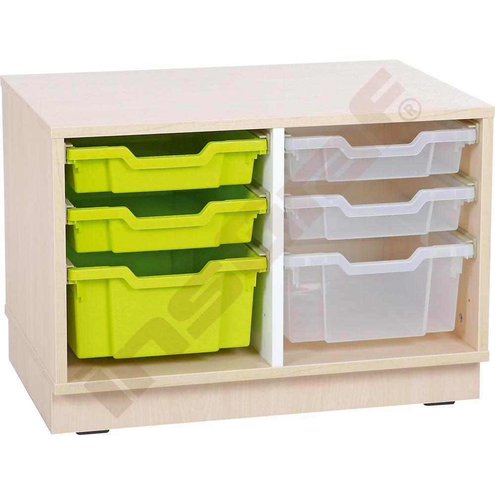 Quadro - skříňka S na plastové zásobníky - 2 sloupy - světlý javor