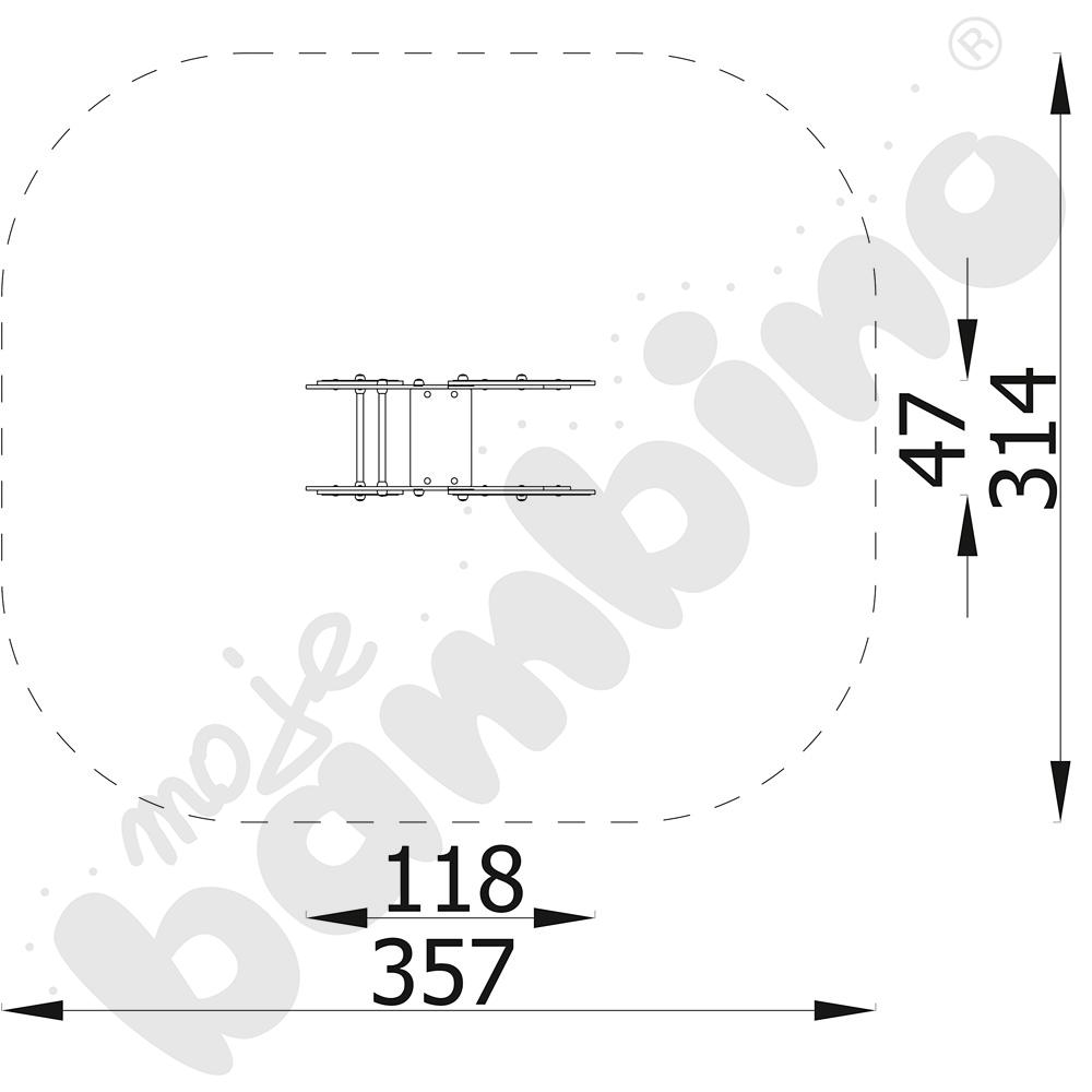 Sprężynowiec Traktor na podstawie betonowej