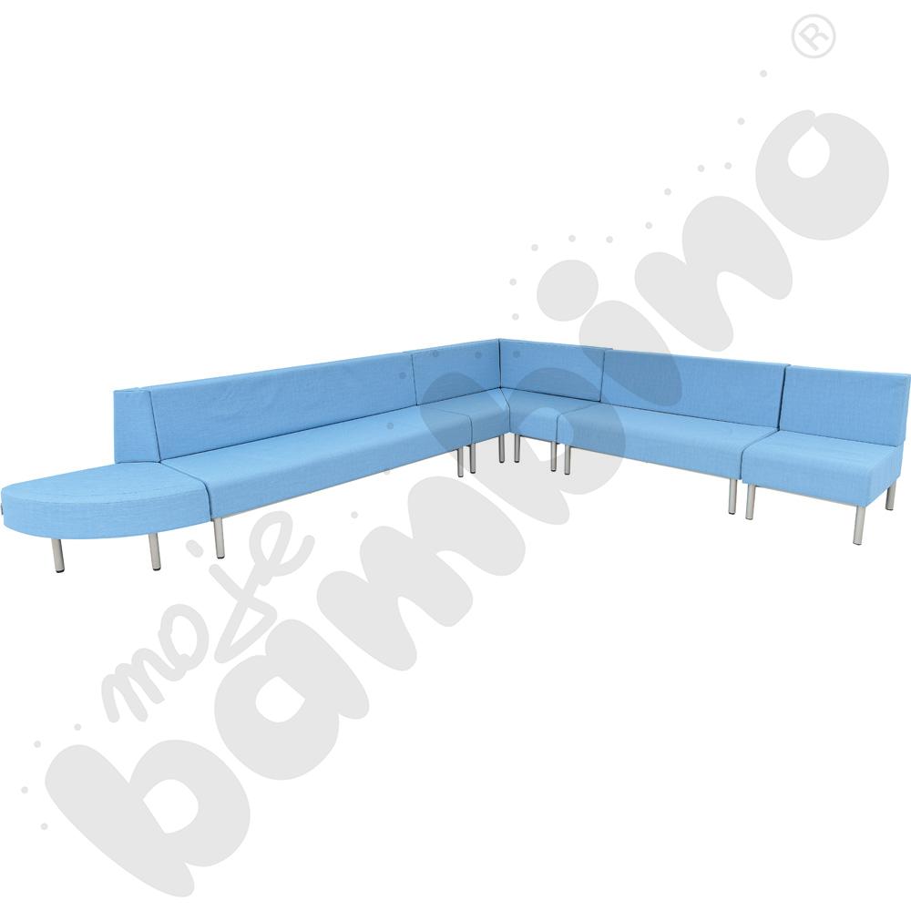 Fotel rogowy Inflamea 1 - jasnoniebieski