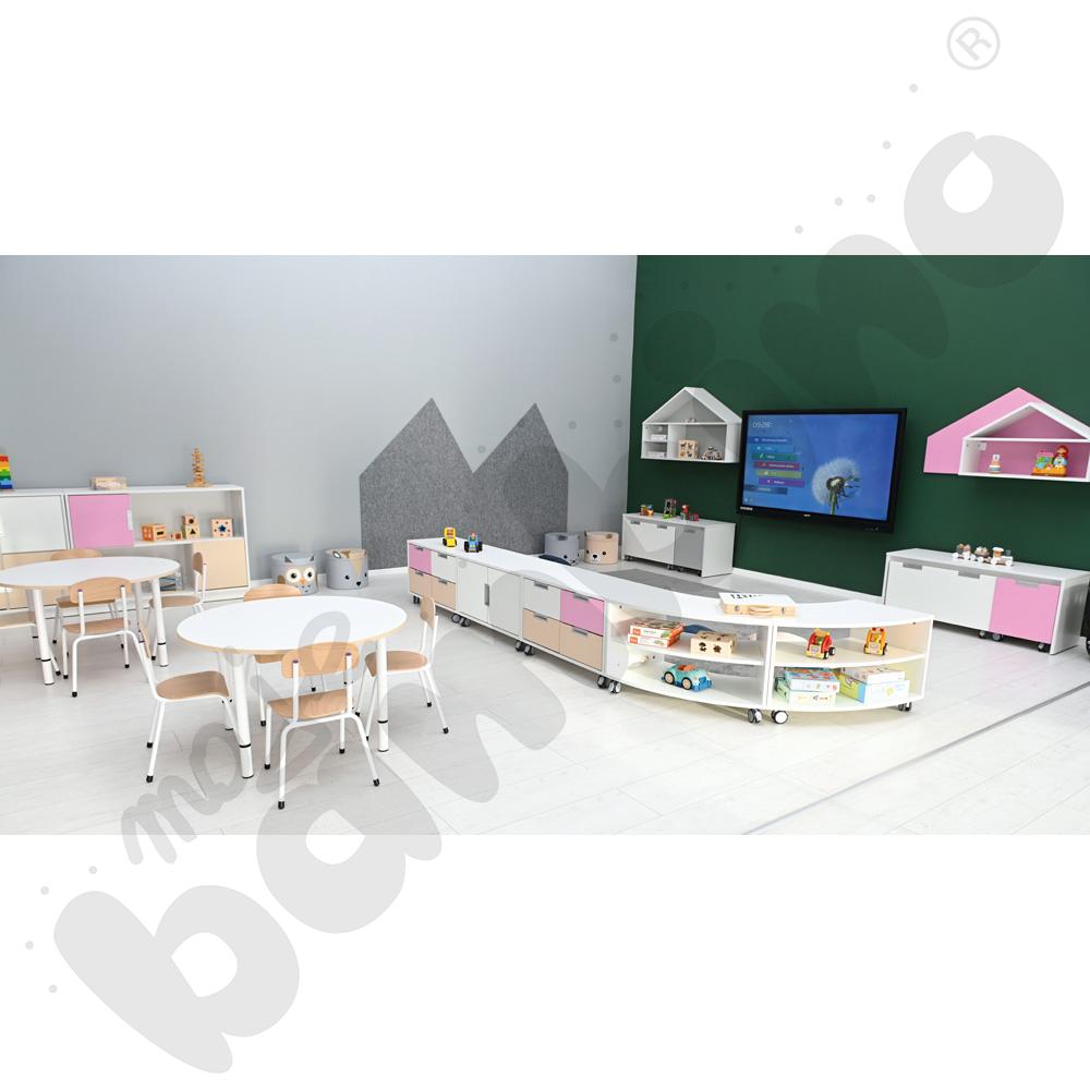 Quadro - szafka 1/8 koła S na nóżkach, biała