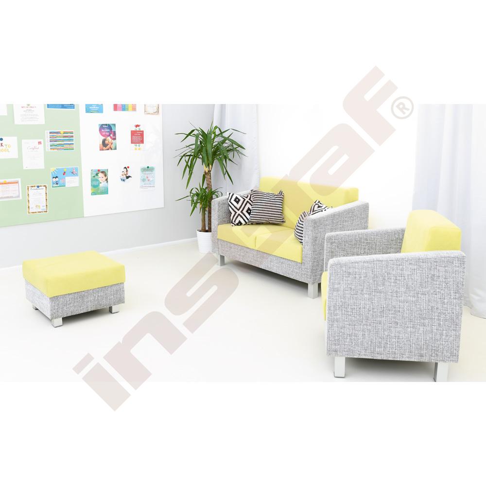 Křeslo Relax šedo-zelené - čtvercové nožky