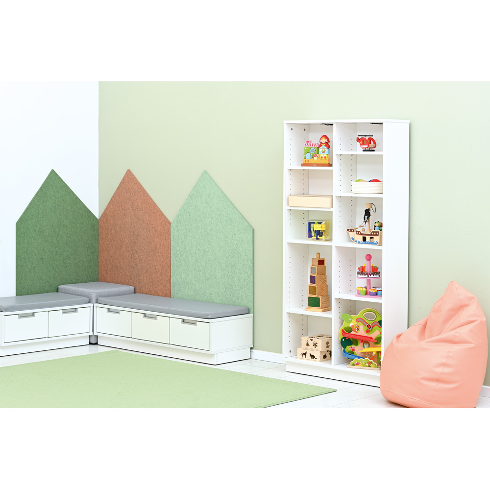 Quadro - regál XL plytký - biely