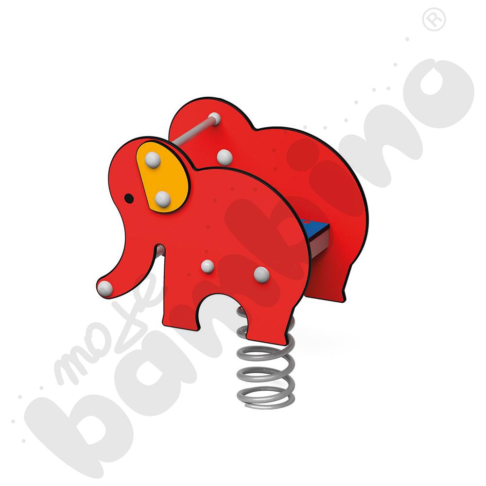 Sprężynowiec Słoń na podstawie metalowej