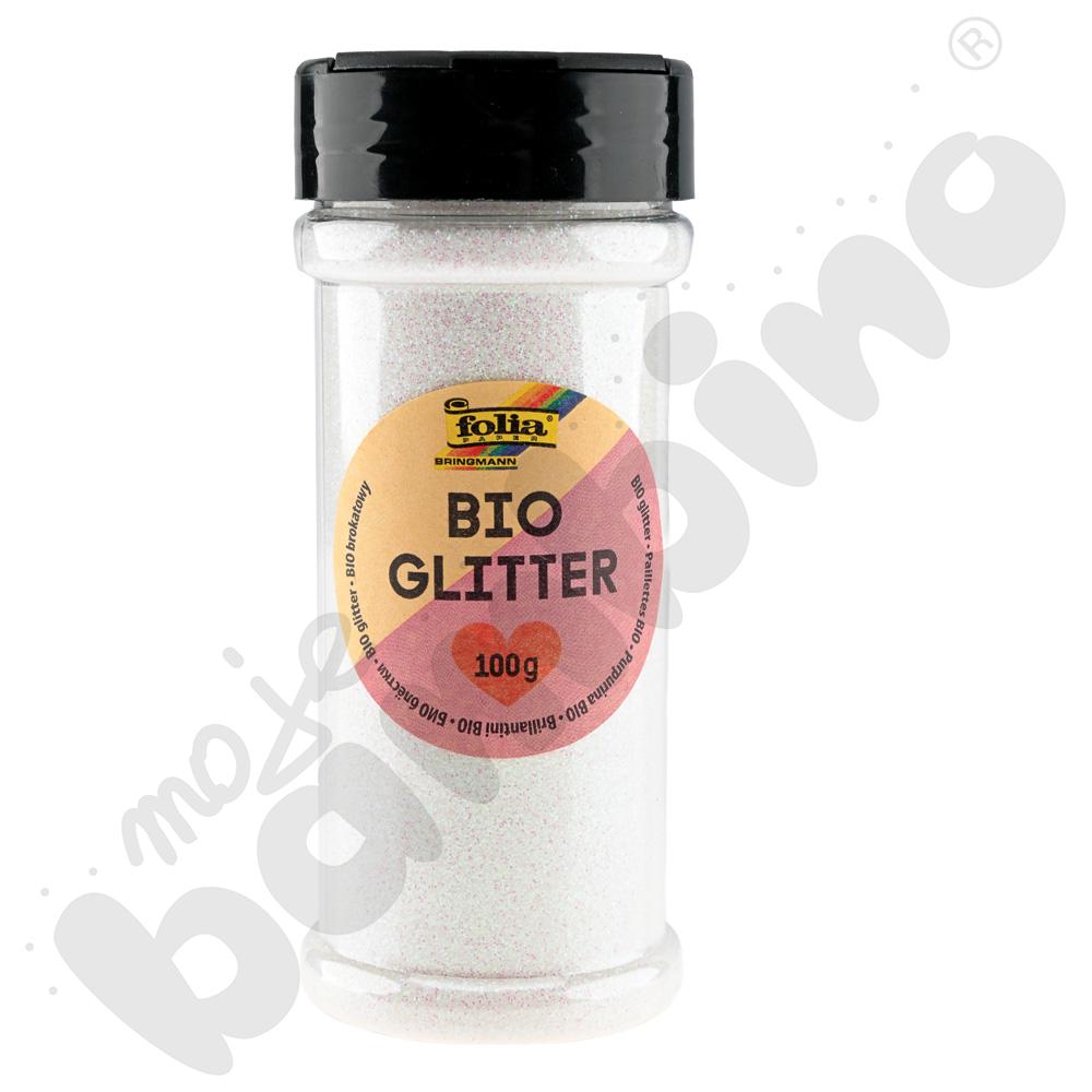 Brokat BIO biały opalizujący 100 g