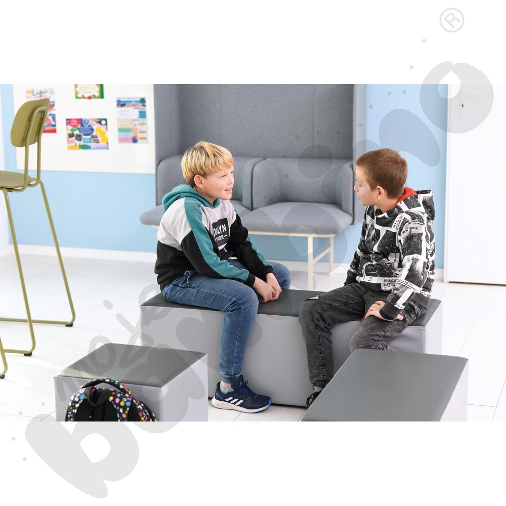 Siedzisko tapicerowane duże, szaro-grafitowe