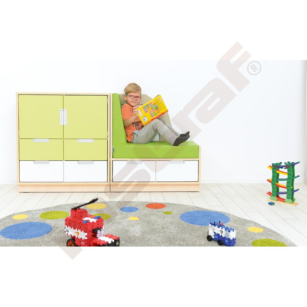 Quadro - sestava skříněk autíčko, korpusy světlý javor