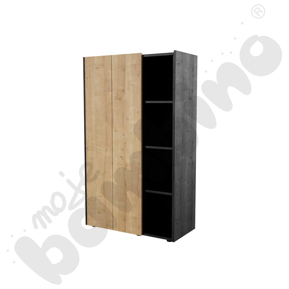 Szafa ubraniowa Viga M w czarnej skrzyni - dąb naturalny