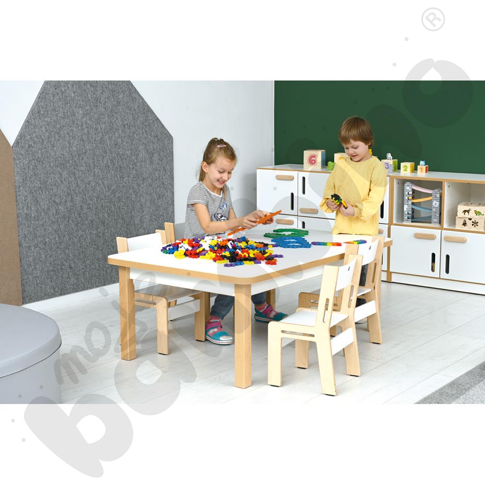 Biały prostokątny blat stołu NEA