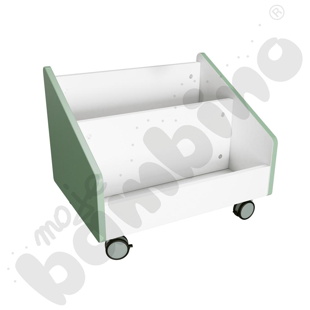 Quadro – pojemnik na kółkach duży, oliwkowy, biała skrzynia