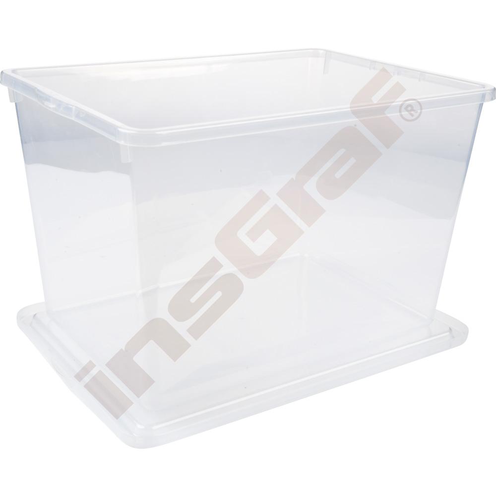 Plastový úložný box s vekom, výška 21 cm
