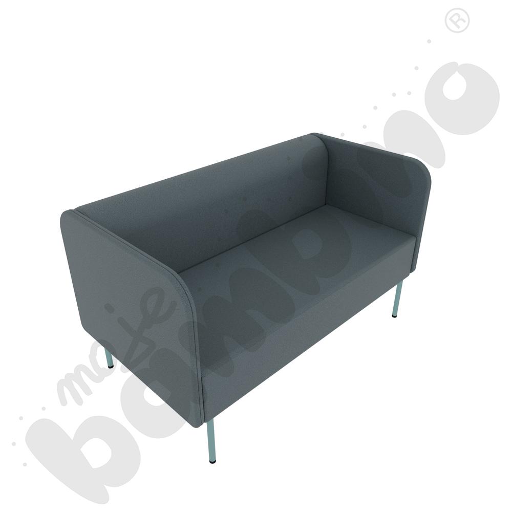 Sofa Versa 2-os. z filcowymi stopkami, stelaż turkusowy, tkanina BD13