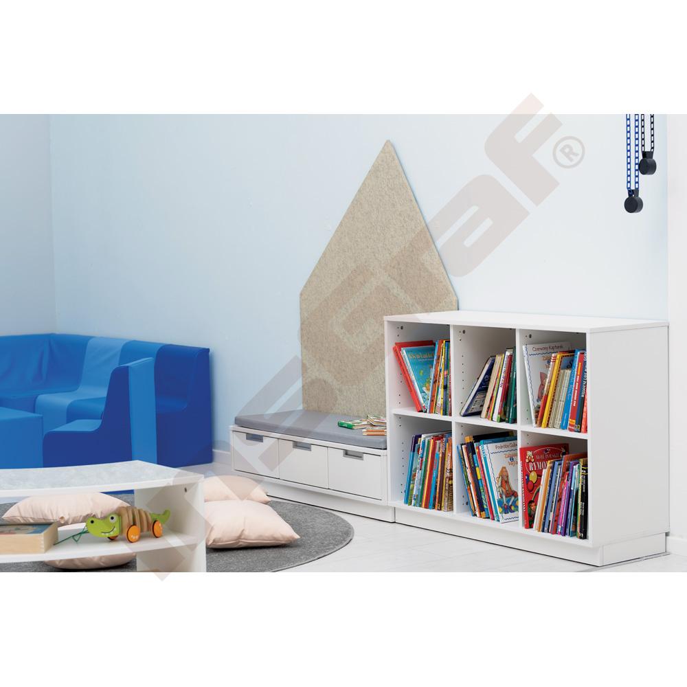 Quadro - regál M s 2 predelmi a policou, biela 