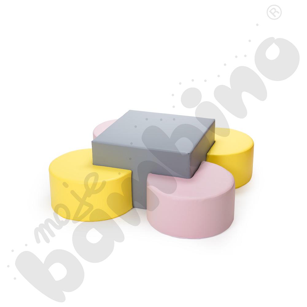 Stoliczek z pastelowymi siedziskami