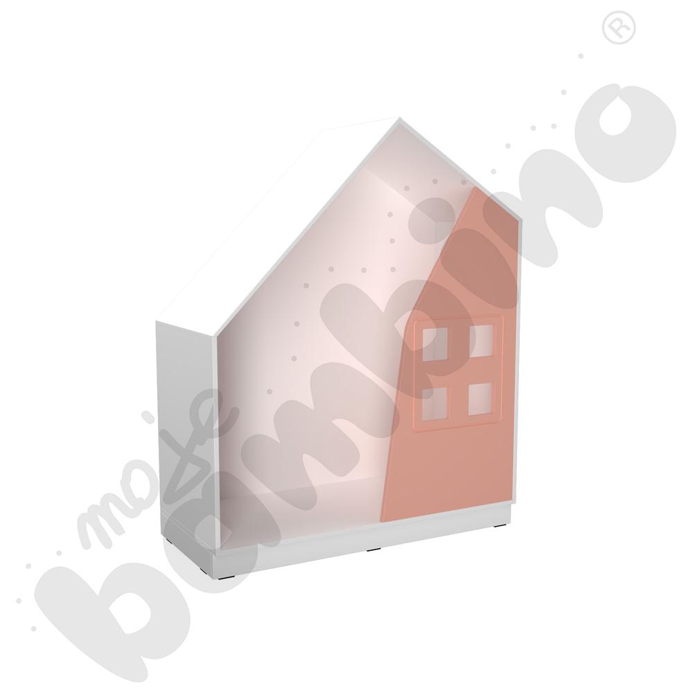 Quadro - szafka-domek - łososiowa, skrzynia biała