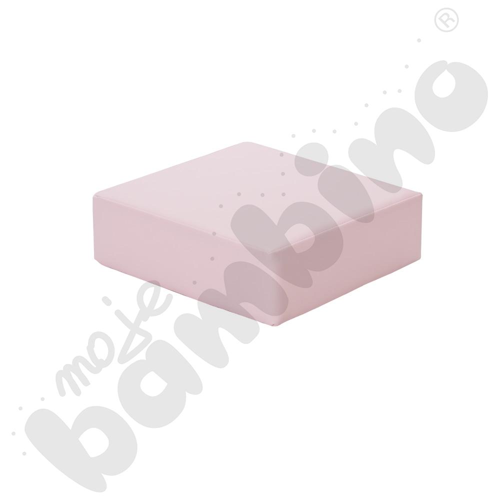 Pufka tęczowa kwadratowa pastelowa jasnoróżowa