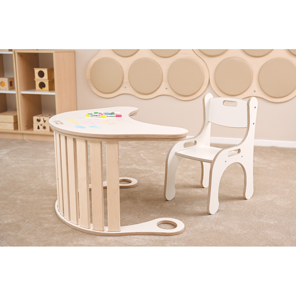 Ergonomická stolička Good Wood - biela