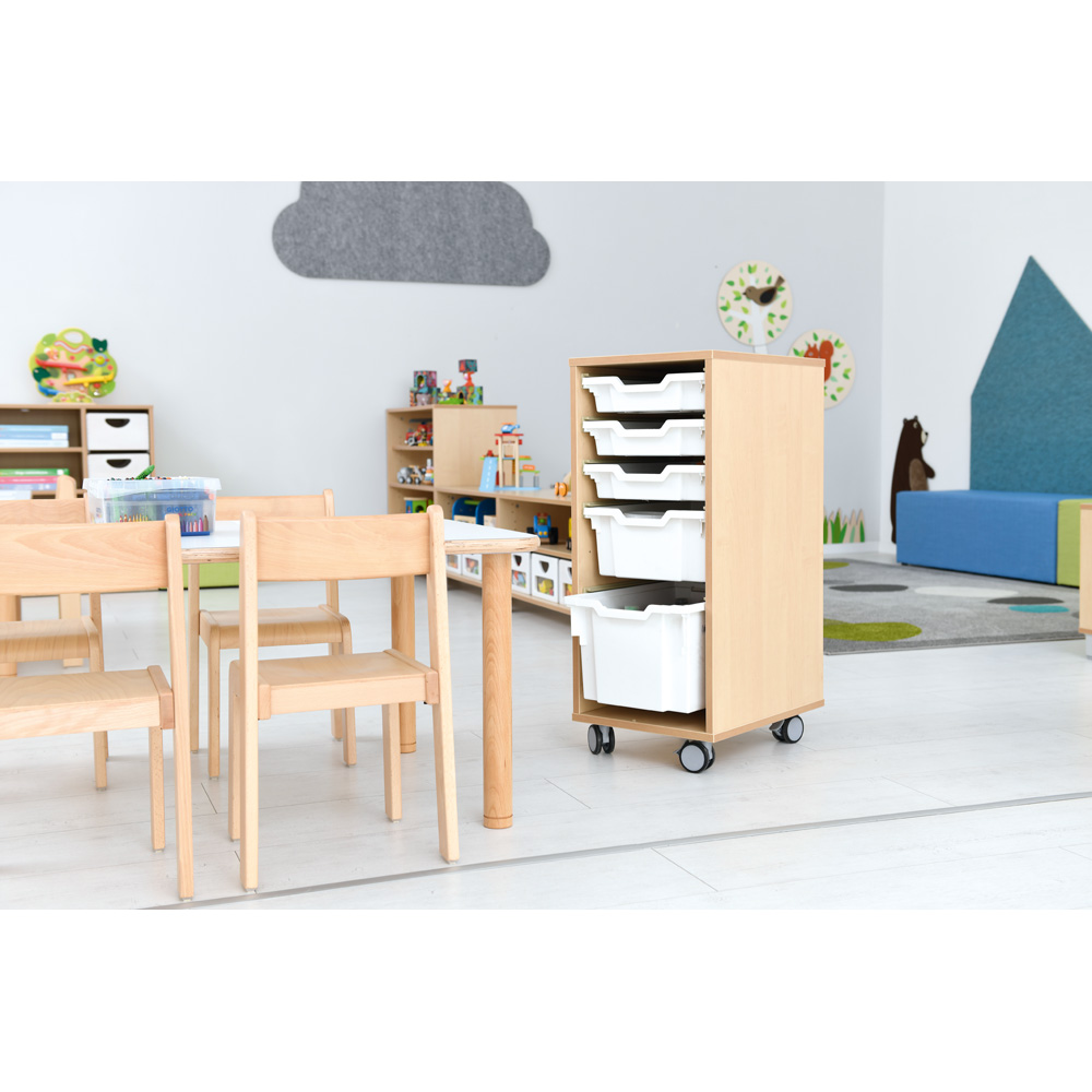 Flexi regál D na plastové úložné boxy- 1 stĺp - s kolieskami