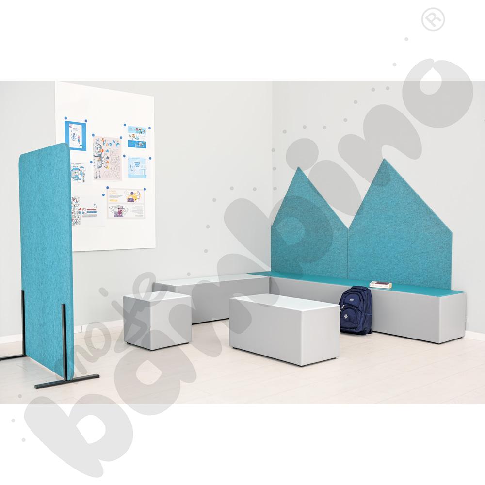 Siedzisko tapicerowane średnie, szaro-błękitne