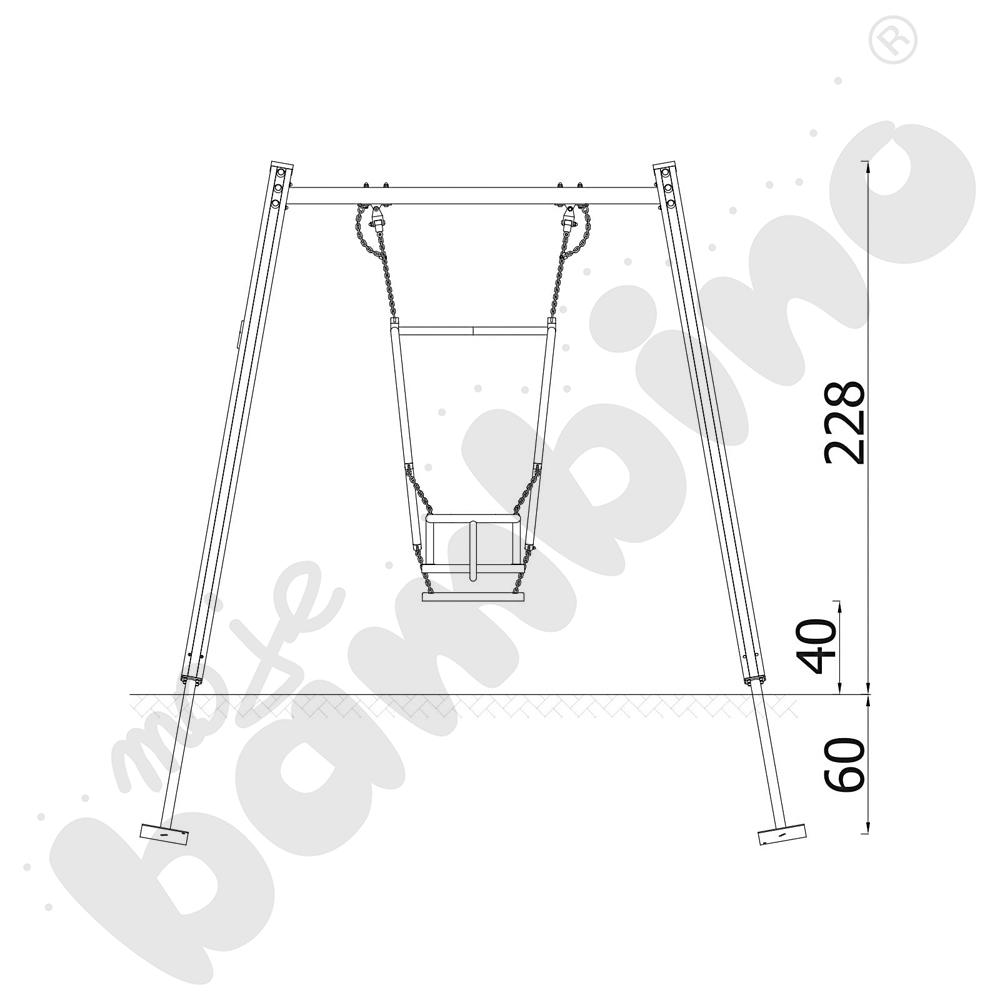Huśtawka rodzic-dziecko drewniana Triangulo/ z zawiesiem