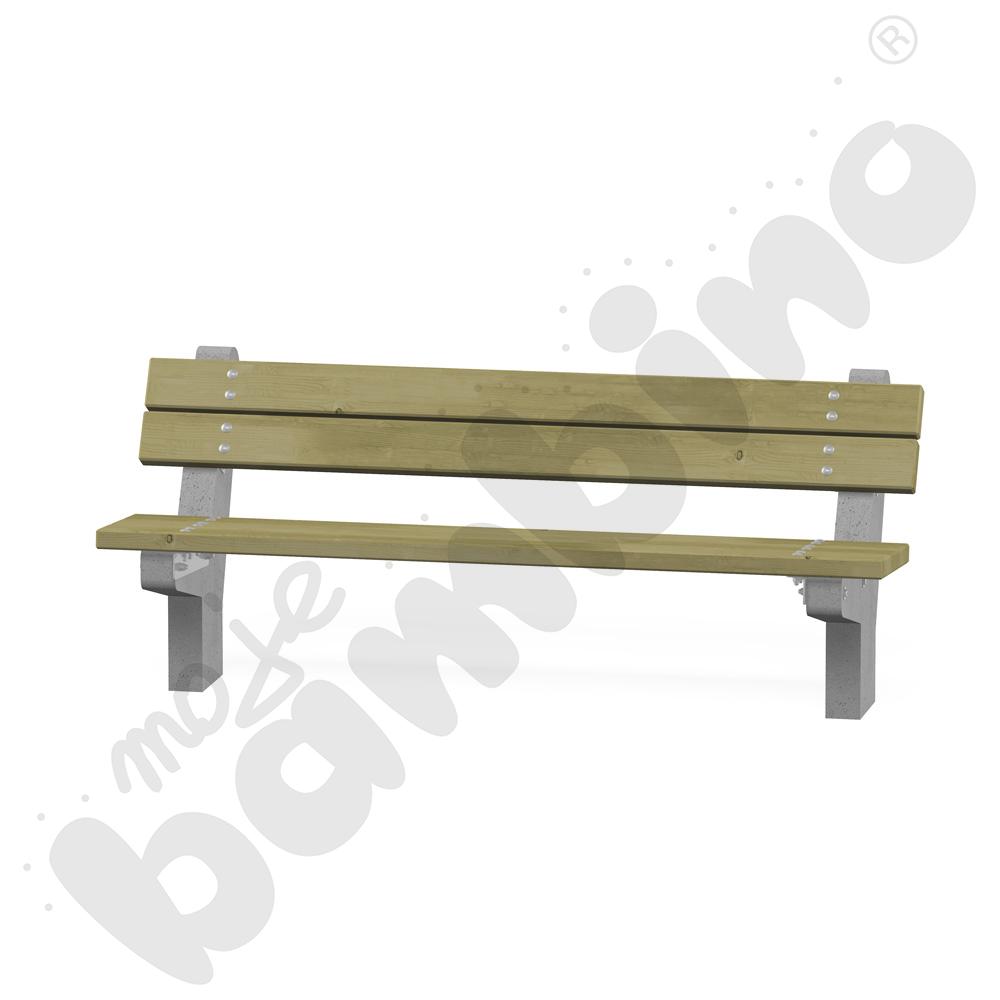 Ławka na podstawie betonowej z oparciem