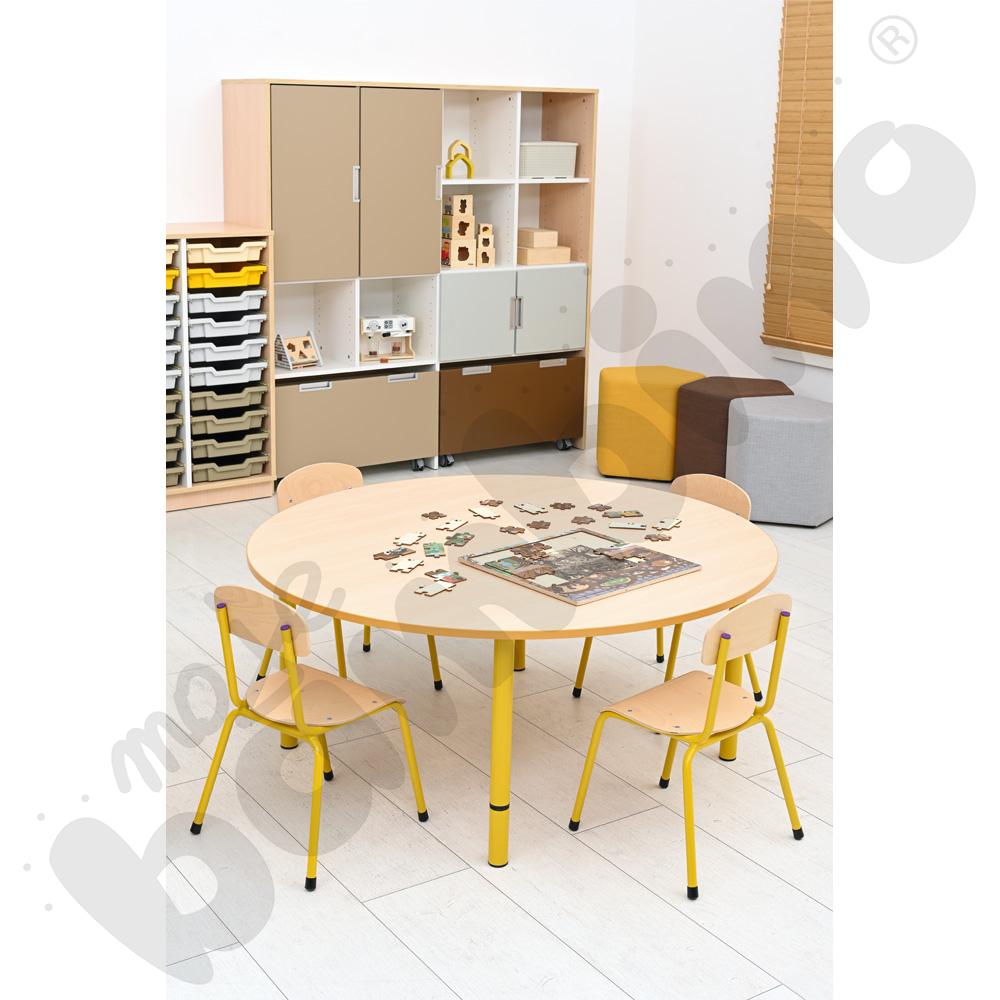 Nogi z reg. do blatów Quadro - musztardowe, 4 szt. rozm. 0-3 (40-58 cm)