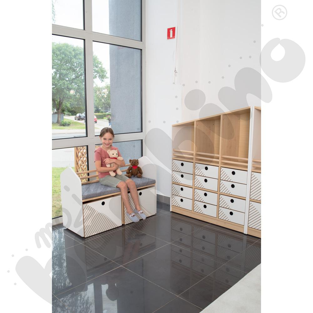 Szafka z siedziskiem FLO biała