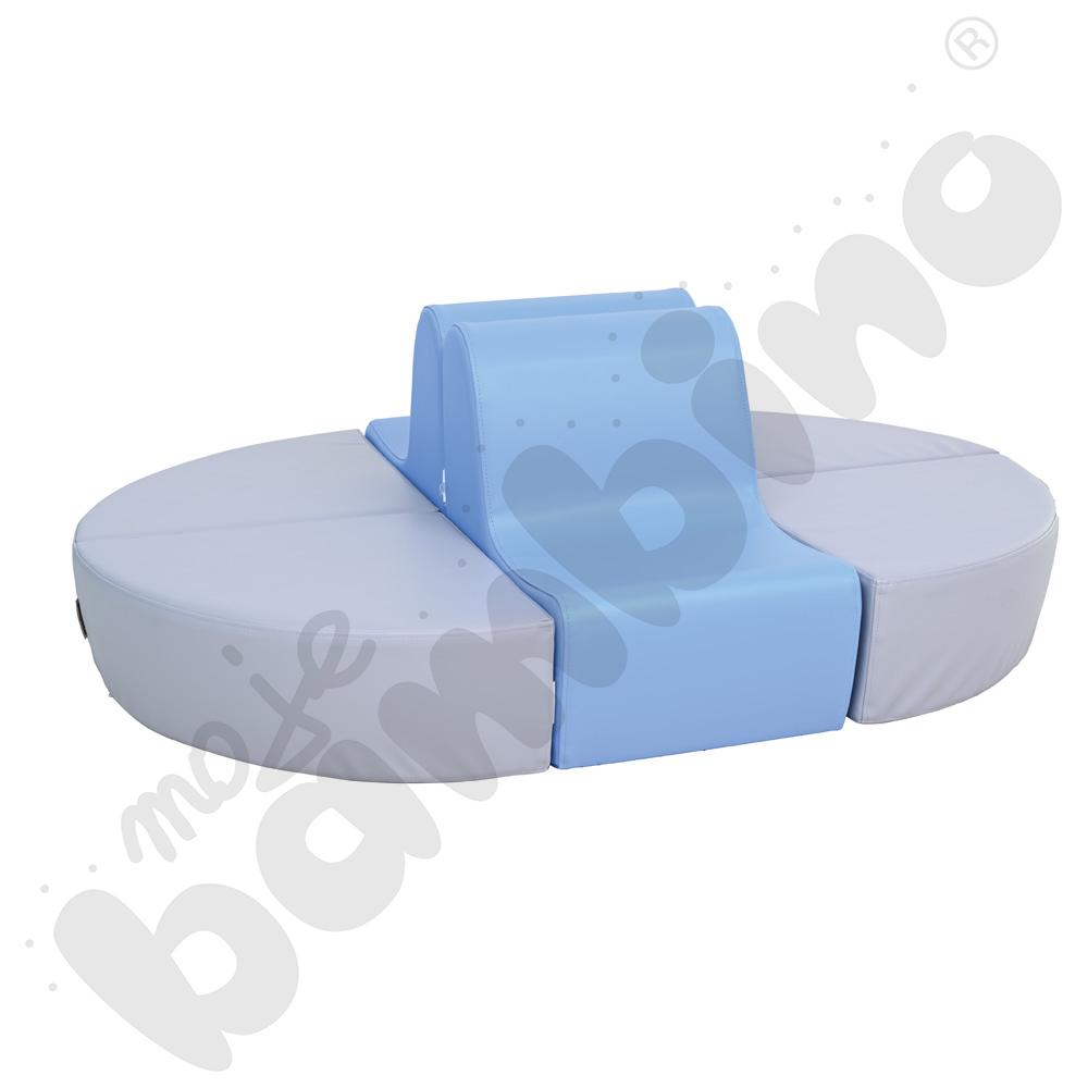 Małe siedzisko 1/4 koła szare