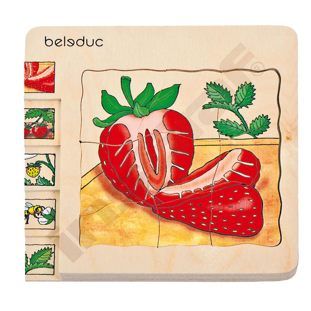 Edukační vícevrstvé puzzle - jahoda