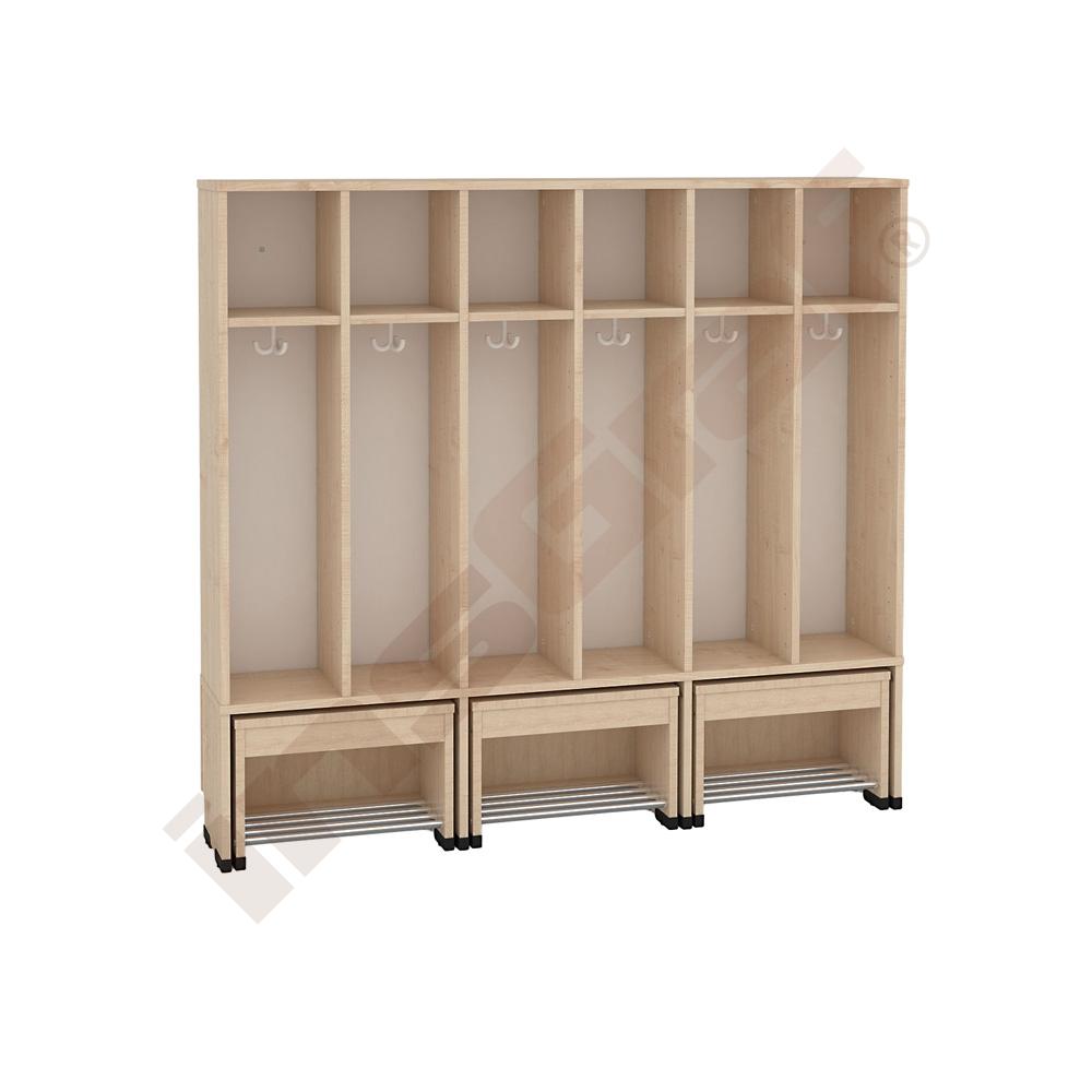
Garderobe Tropfen-TB mit ausziehbarer Bank 6, SH 35 cm 

