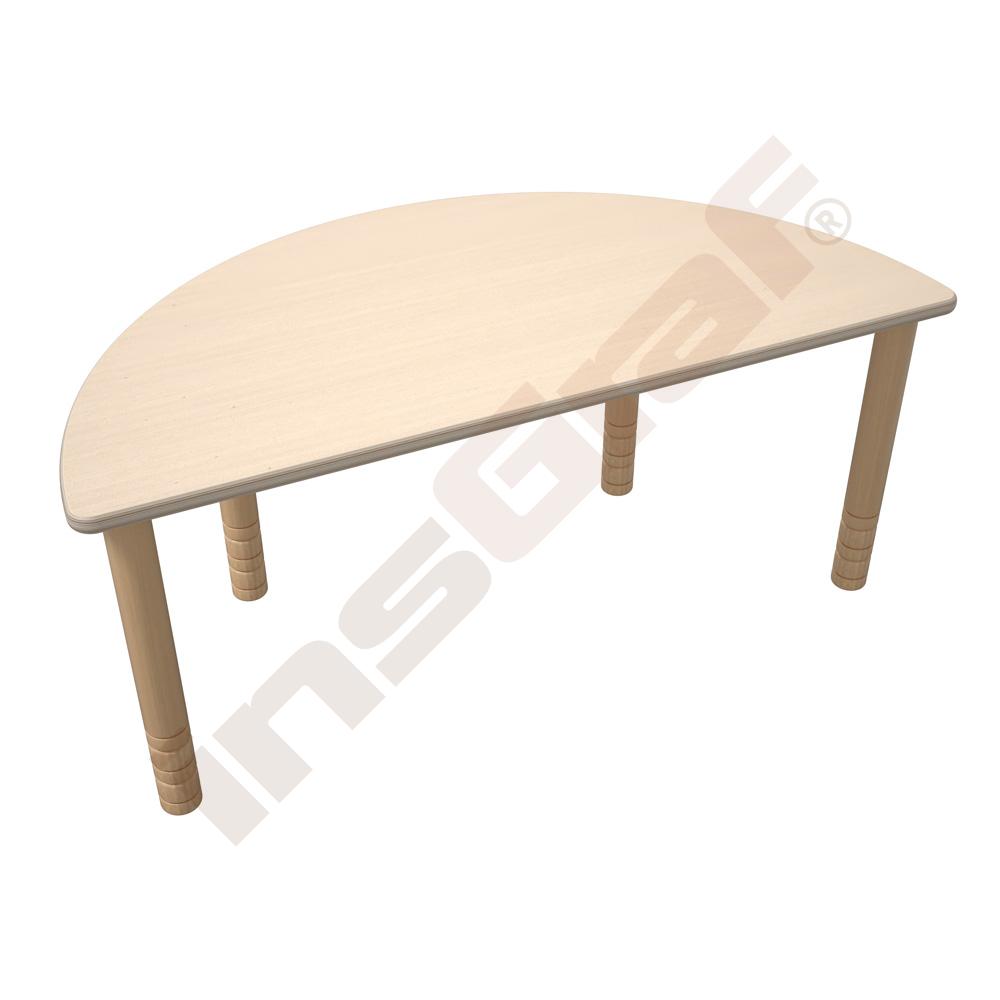
Flexi Halbrunder Tisch, hvstb. 58-76 cm, HPL Ahorn Royal
