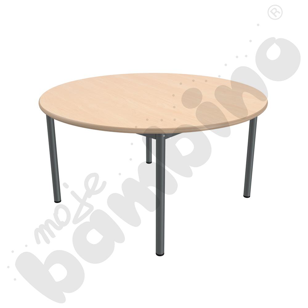 Stół Mila okrągły 120 cm, rozm. 3, blat klon, stelaż antracytowy